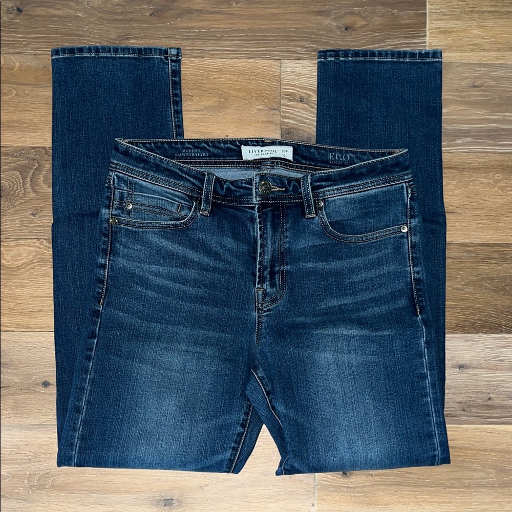 LIVERPOOL JEANS MENS 30 x 32 Modern Slim Straight Dark Wash